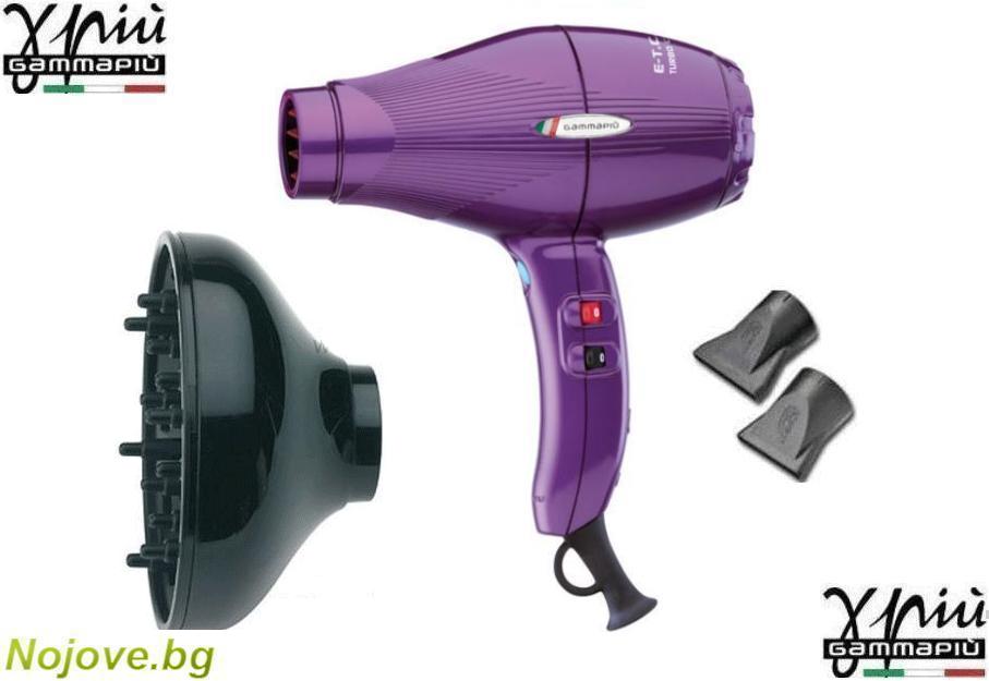 Gamma Piu ETC Light L Professional hairdryer - Tormalionic, Violet, Професионален сешоар за коса, компактен и мощен, тегло: 390 гр, мощност: 2100 W, ГамаПю Италия